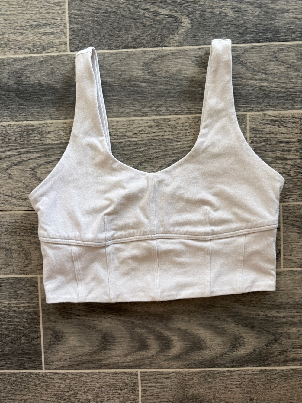 aerie White Crop Tank Top Sports Bra